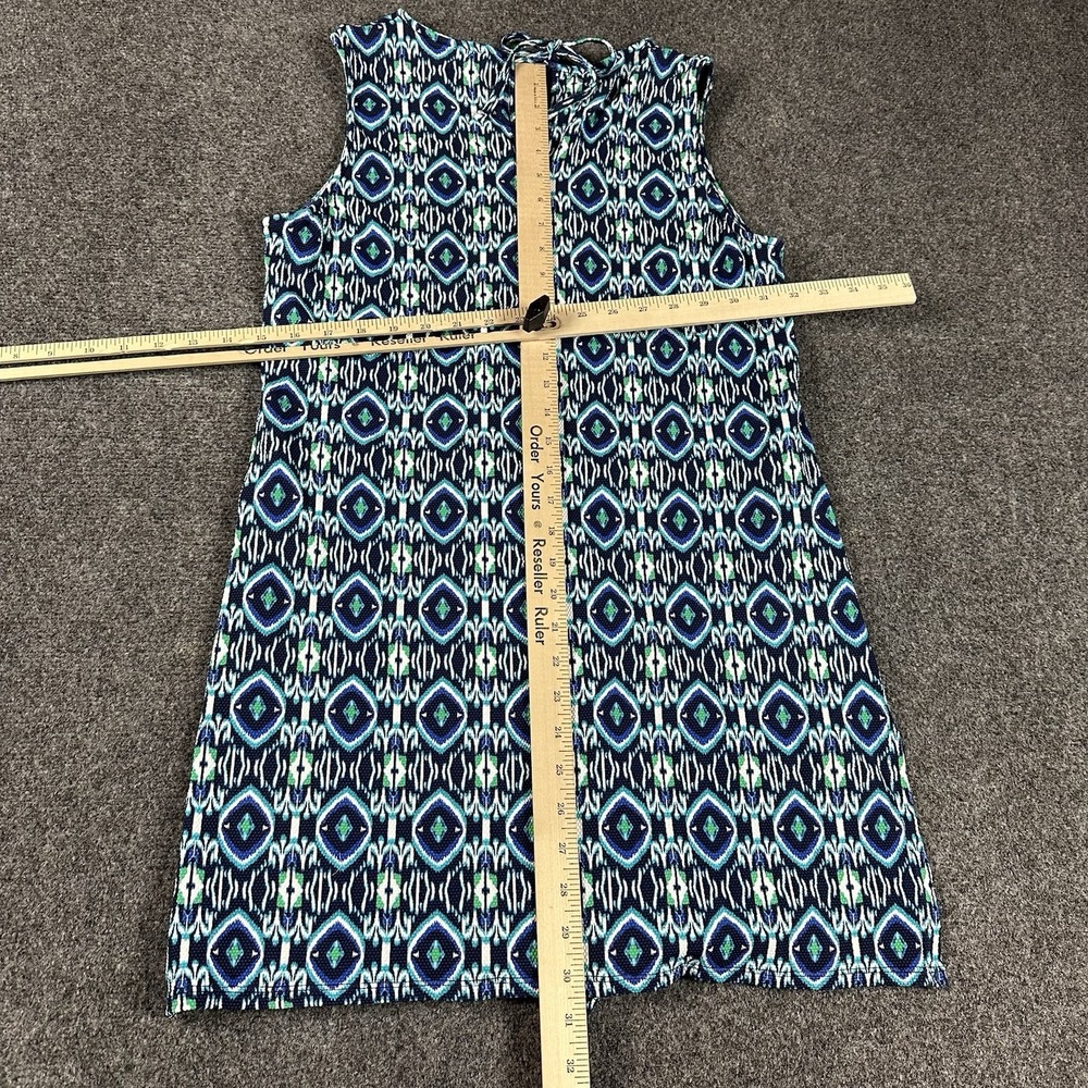 Tommy Bahama Ikat Beach Split-Neck Romper Dress  W/under Shorts Blue Sz Medium - Picture 9 of 11
